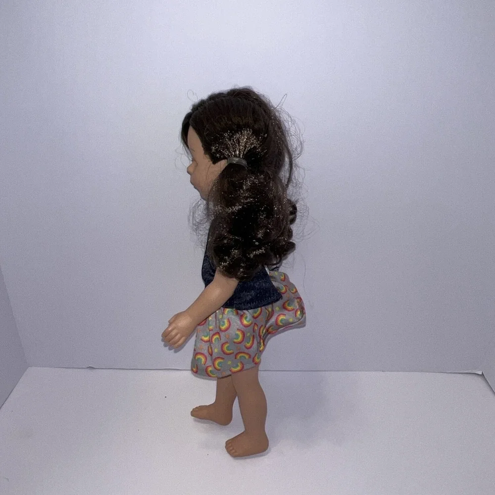 CITITOY 2016 Brown Hair Brown Eyes Vinyl 15 Inch Doll w Shirt And Skirt